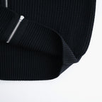 BATONER ウール梳毛片畔 ジップカーディガン #BLACK [HR-N003-051]