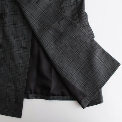 BLUEFACED WOOL CHECK DOUBLE-BREASTED JACKET #CHARCOAL CHECK [A24AJ03CB]