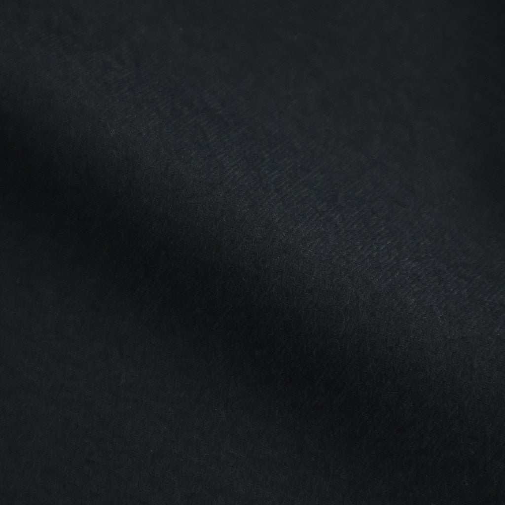 WOOL FLANNEL LONG WIDE TROUSERS #BLACK [ST.1258]