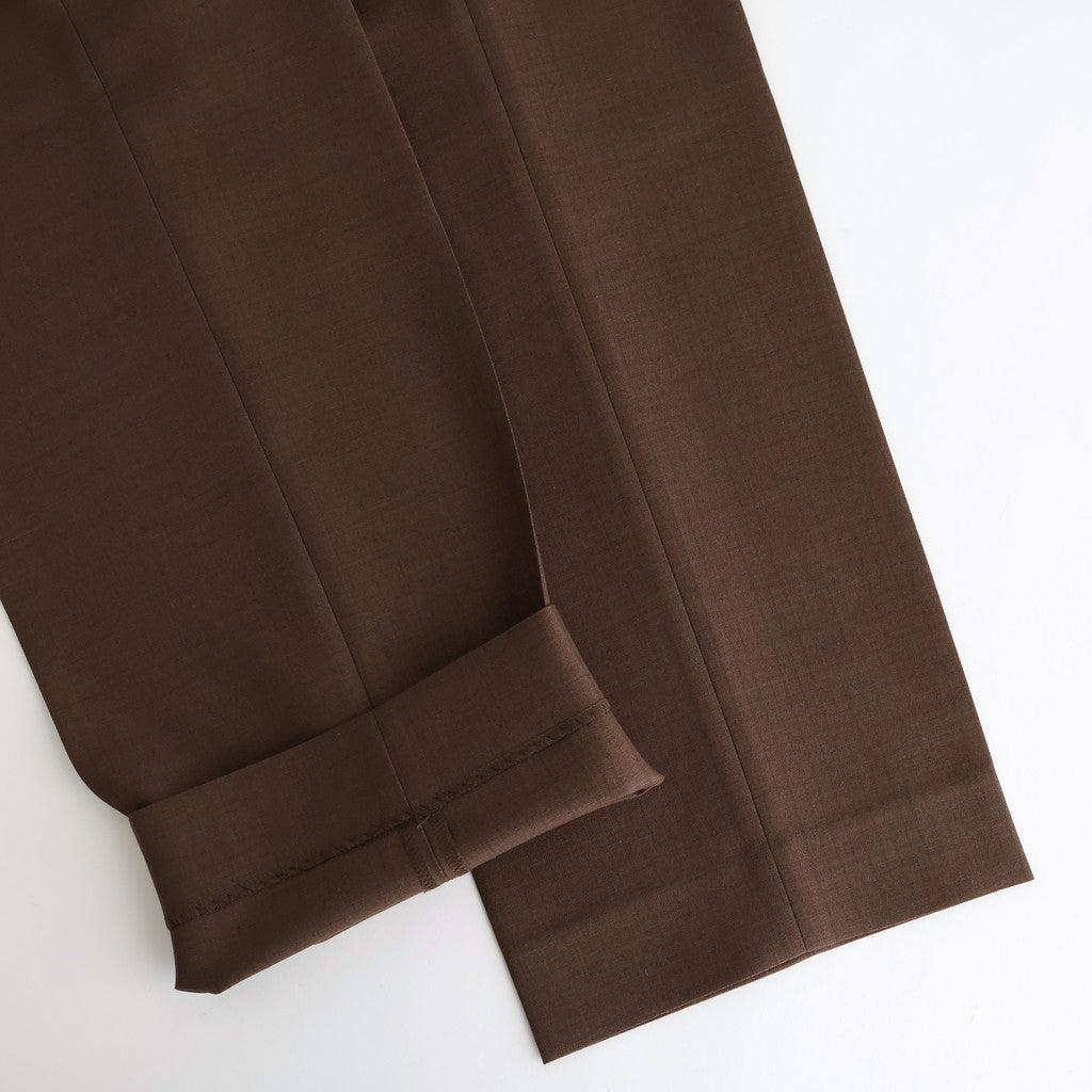 BLUEFACED WOOL TWO-TUCK SLACKS #BROWN RED STRIPE [A25AP02BS