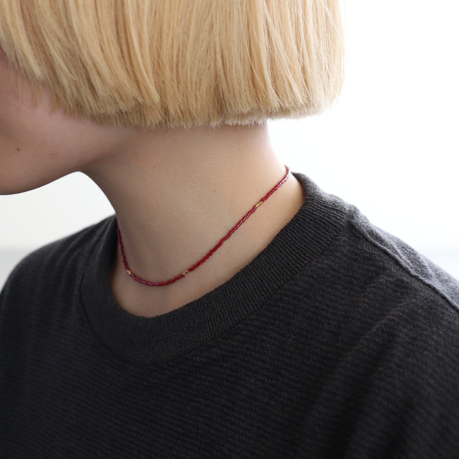 Thin Beads Choker #RED [12610904]