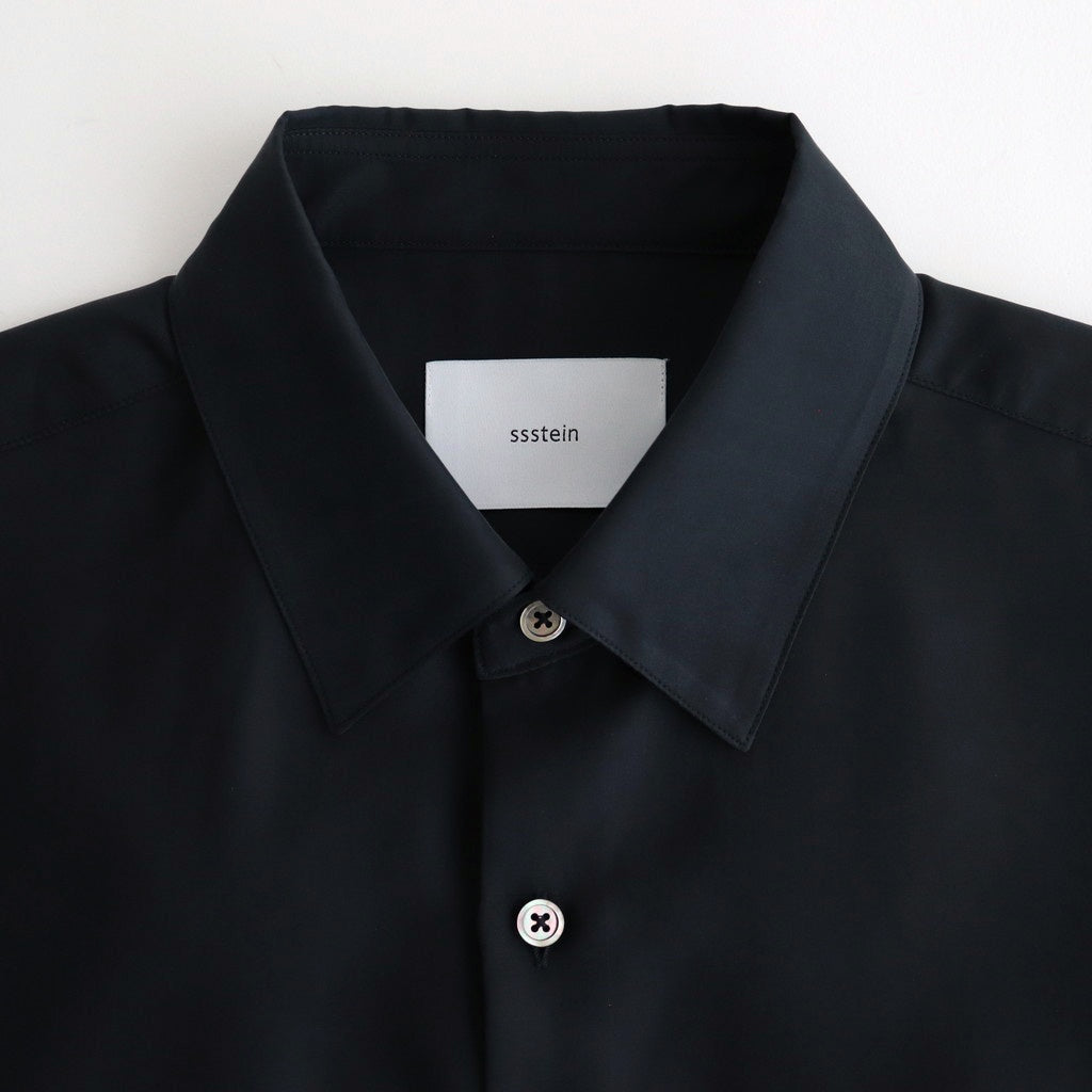 CUPRO TWILL OVERSIZED LS SHIRT #BLACK [ST.1151]