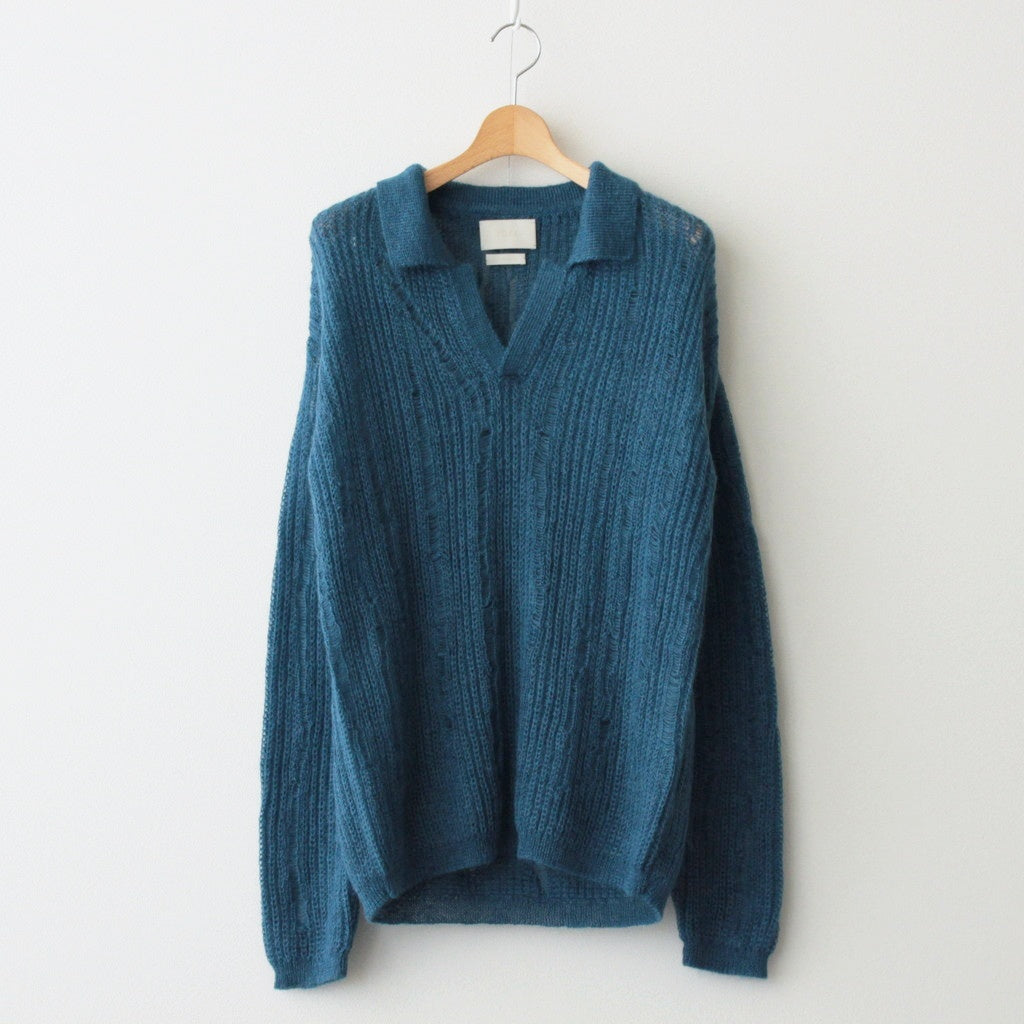 SILK MOHAIR SKIPPER SWEATER #PEACOCK [YK25SS0955S] – ciacura