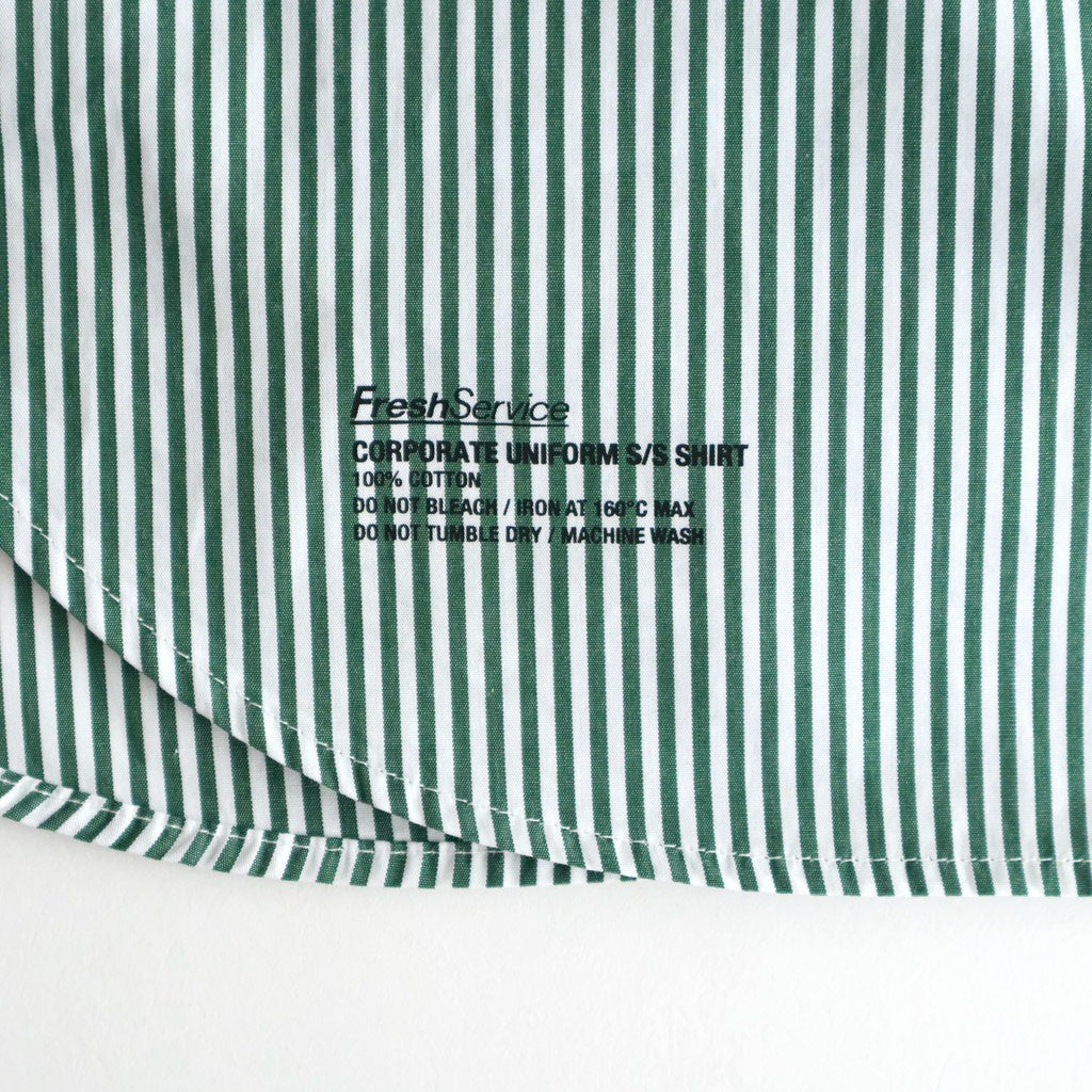 CORPORATE UNIFORM S/S SHIRT #GREEN STRIPE [FSC261-50103B]