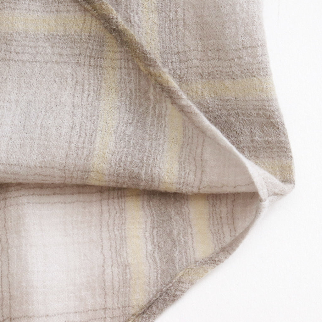 AIRY WOOL CHECK SHIRT #YELLOW GRAY CHECK [A24AS02WN]