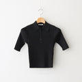 COTTON HIGH GAUGE RIB KNIT POLO #BLACK [A00P01HR]