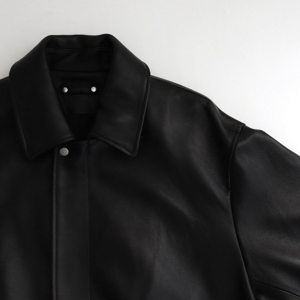 LEATHER ZIP SHORT JACKET #BLACK [ST.1061]
