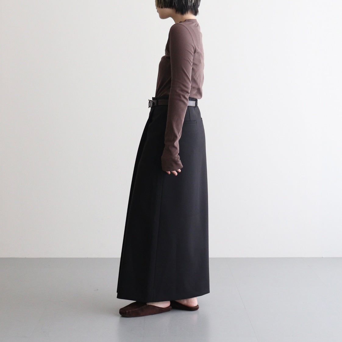 Twill Wrap Skirt #BLK [12520802]