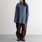 Cotton Check Cape Shirt #BLUE [I26SS-SH101A]