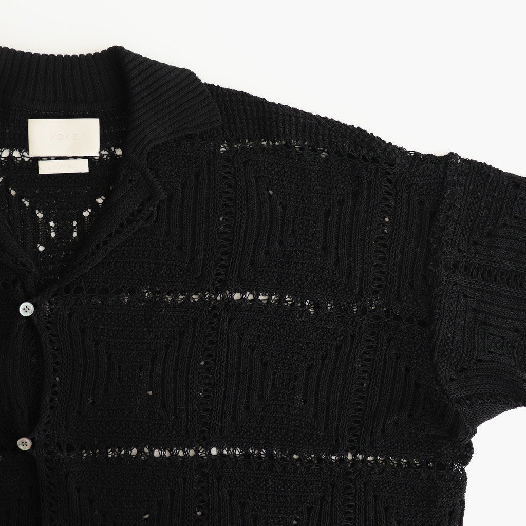 CROCHET KNIT SHIRT #BLACK [YK25SS001011S]