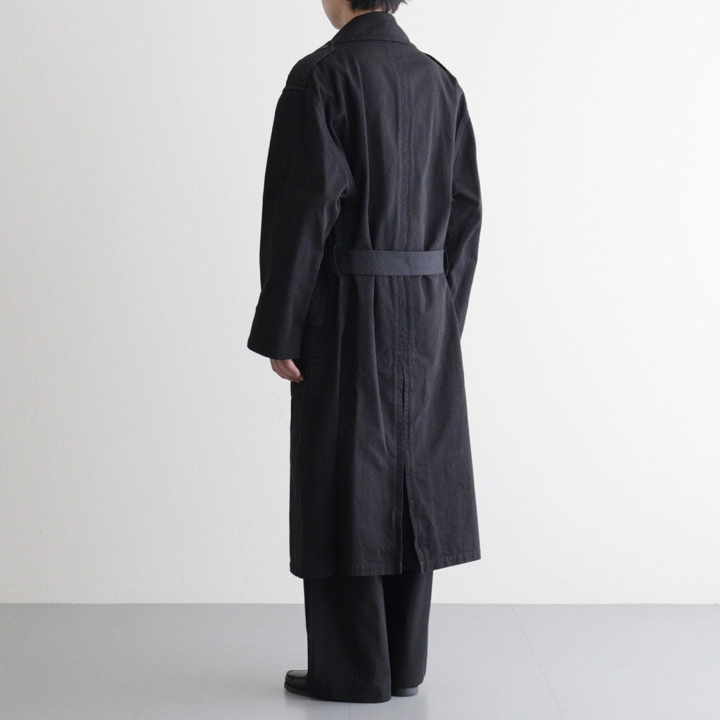 GARMENT-DYED TEXTURED CHINO COAT #BLACK [A26SC01MC]