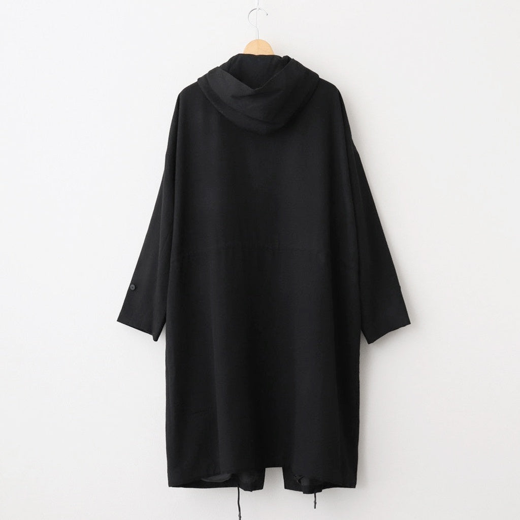 よそいきオーバーフラップロングCT #BLACK [D224-C146]