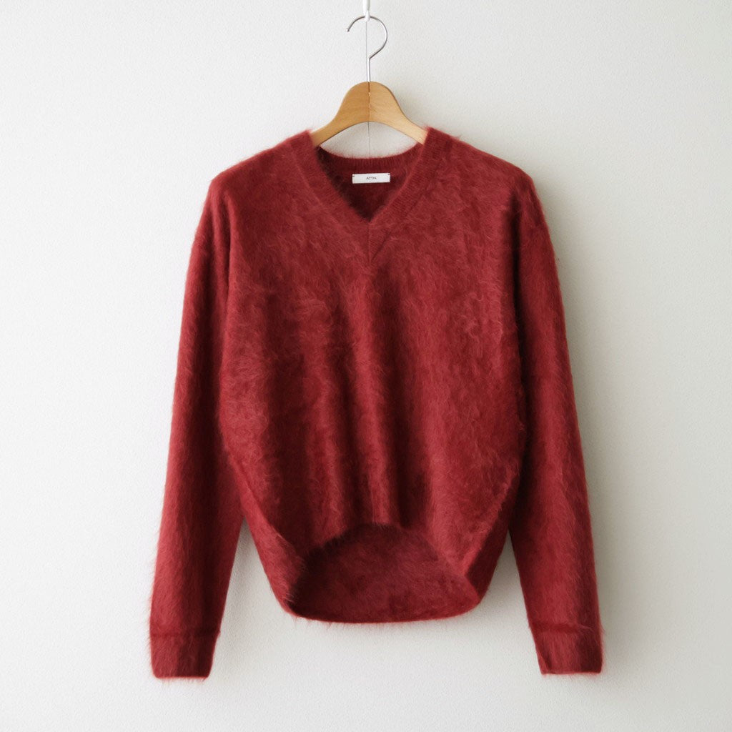 ROYAL CASHMERE FUR V NECK SWEATER #RED [KRAGLW0910]