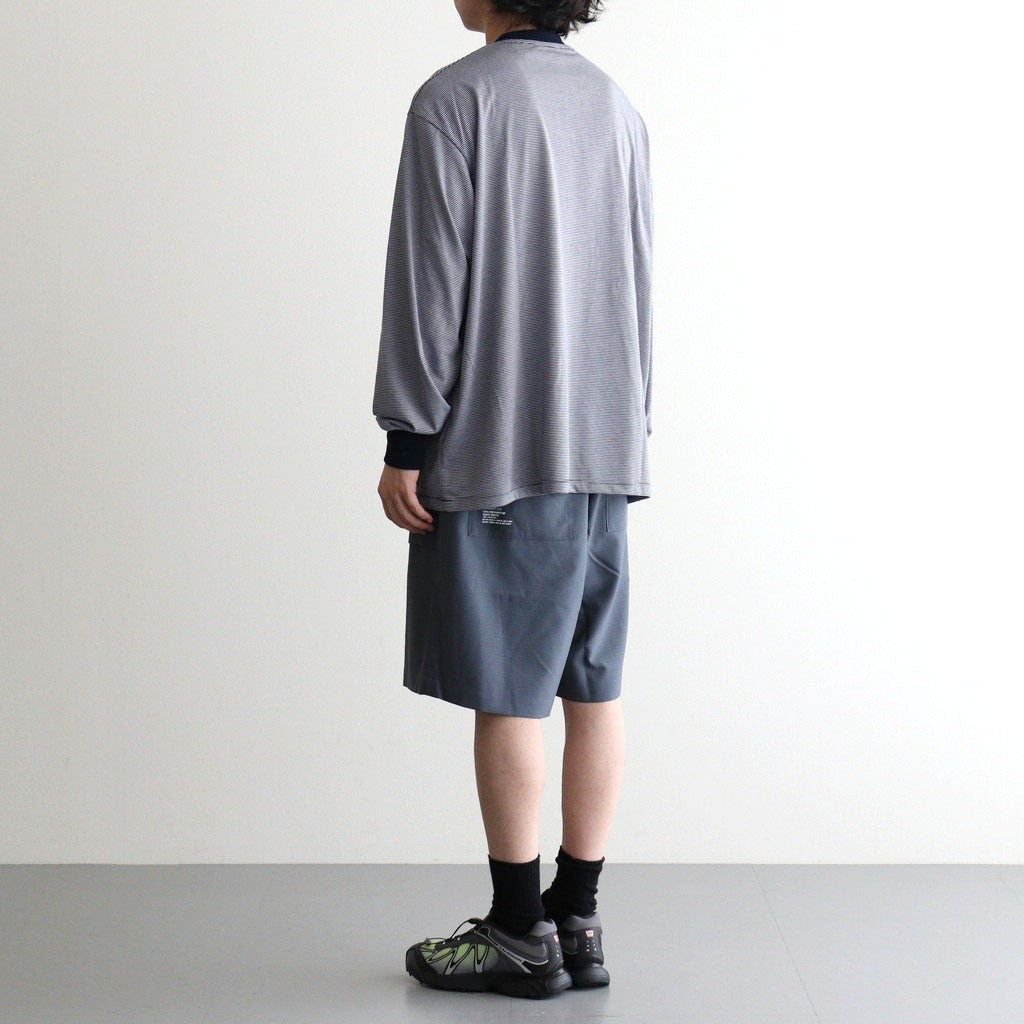 MICRO BORDER L/S TEE #WHITE×NAVY [FSC261-70168]