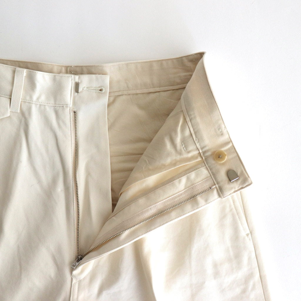 WASHED FINX CHINO ONE-TUCK PANTS #IVORY WHITE [A25SP05FC
