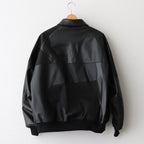 合皮MIXジップブルゾン #BLACK [HP-J011-051]