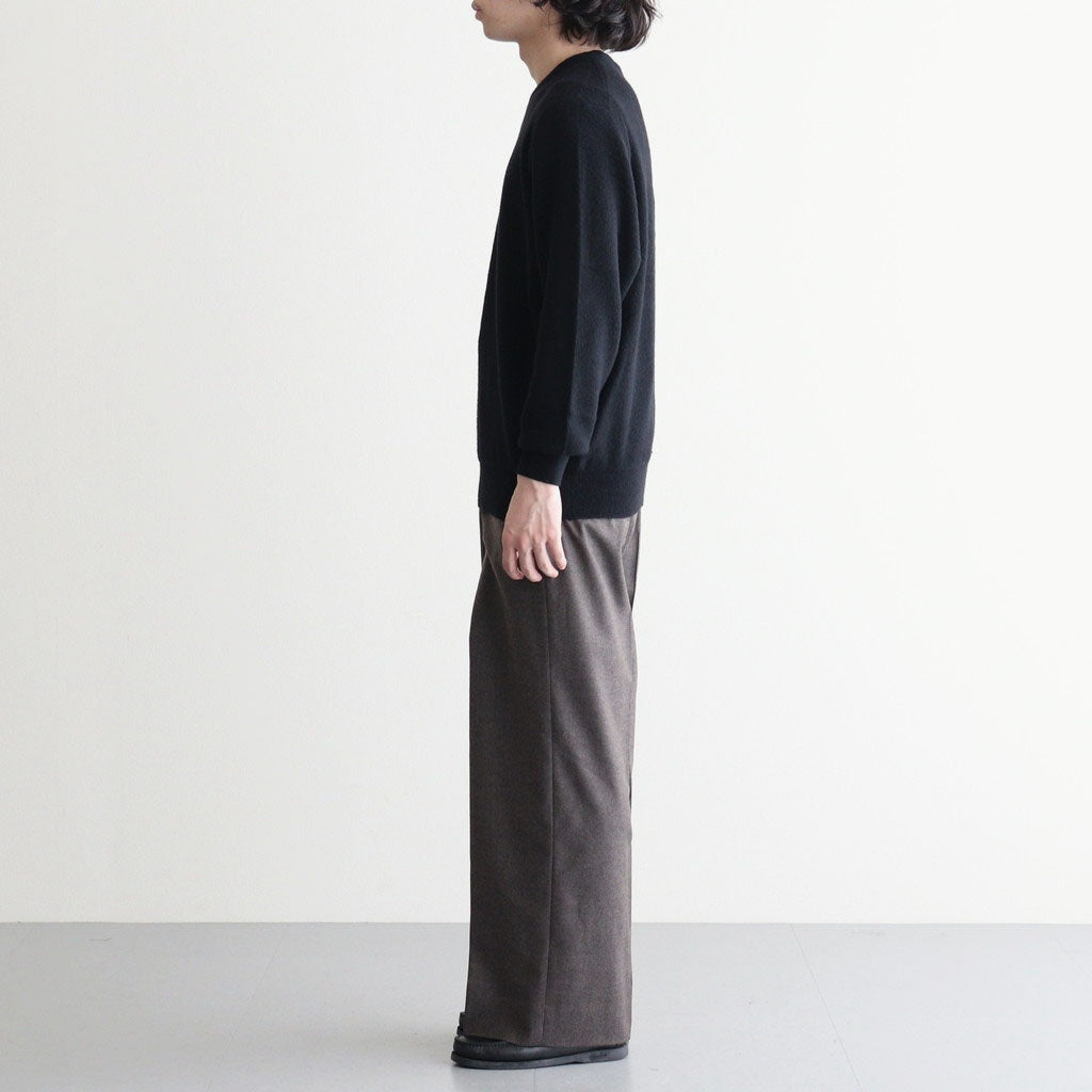 EXTRA FINE WOOL KNIT CREW NECK LS #BLACK [ST.1634]