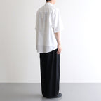 WASHED FINX TWILL BIG HALF SLEEVED SHIRT #WHITE [A25SS03TN]