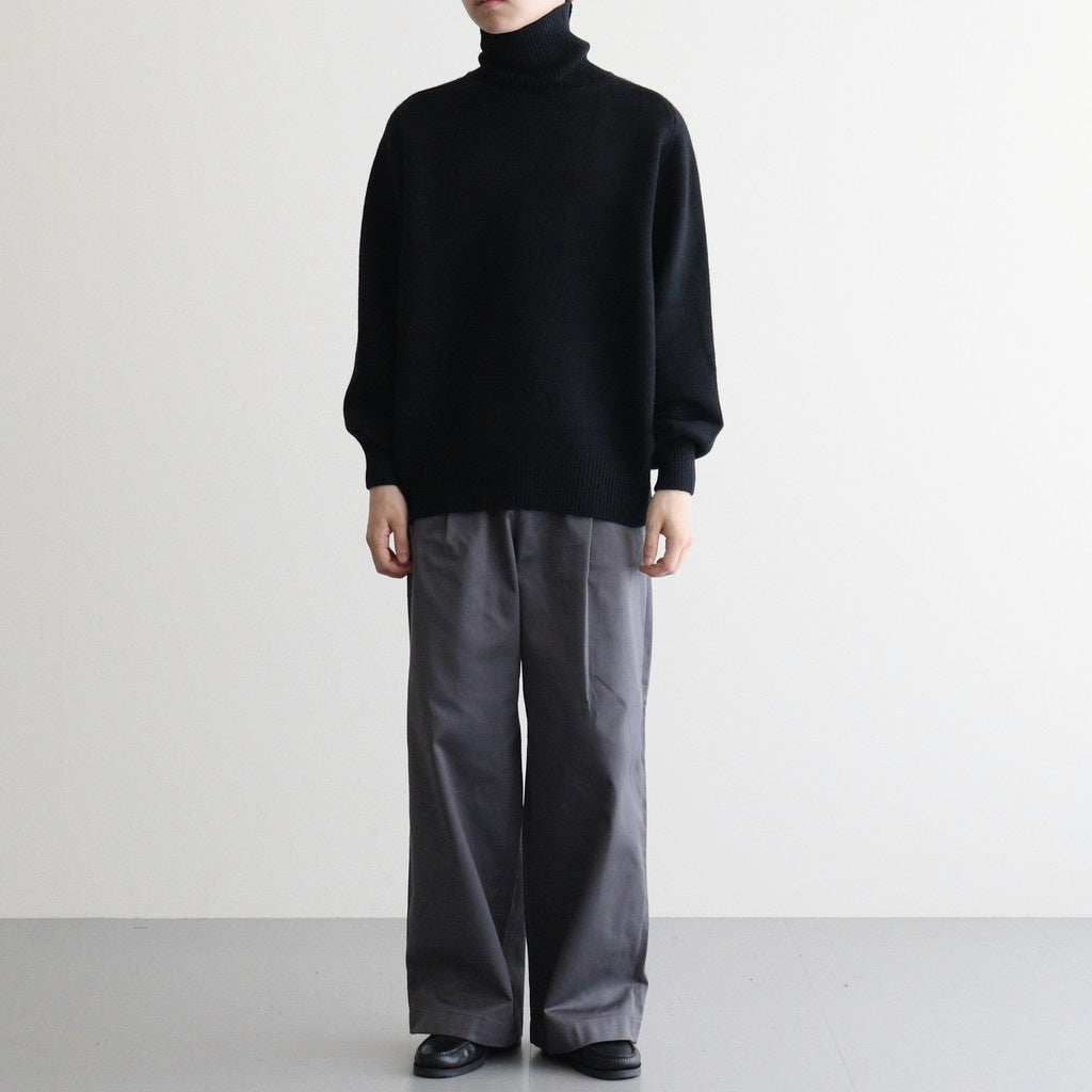 EXTRA FINE WOOL WARM KNIT TURTLE NECK LS #BLACK [ST.1290]