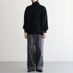 EXTRA FINE WOOL WARM KNIT TURTLE NECK LS #BLACK [ST.1290]
