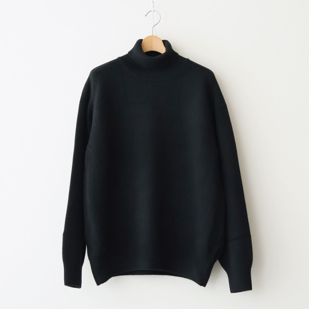 EXTRA FINE WOOL WARM KNIT TURTLE NECK LS #BLACK [ST.1290]