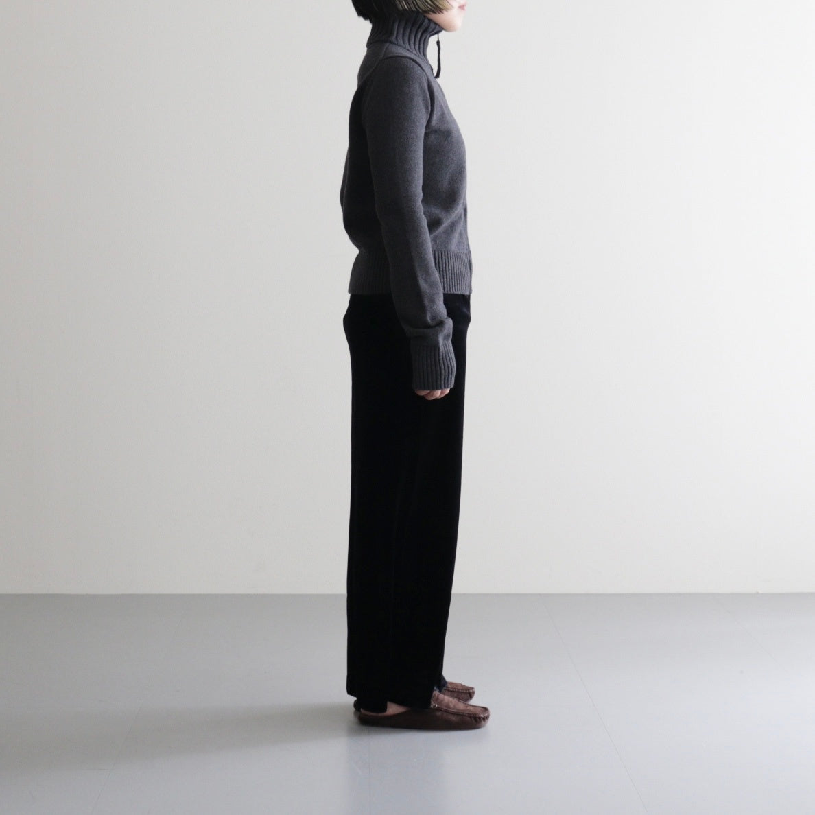 Pencil Velour Skirt #BLK [12520805]