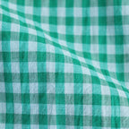 AIRY LIGHT COTTON CHECK P/O SHIRT #GREEN GINGHAM CHECK [A25SS02GC]