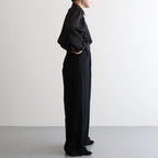 Viscose Wool Silk Gabardine Easy Wide pants #BLACK [GL241-40162]