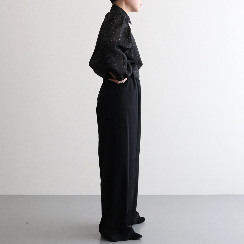 Viscose Wool Silk Gabardine Easy Wide pants #BLACK [GL241-40162]