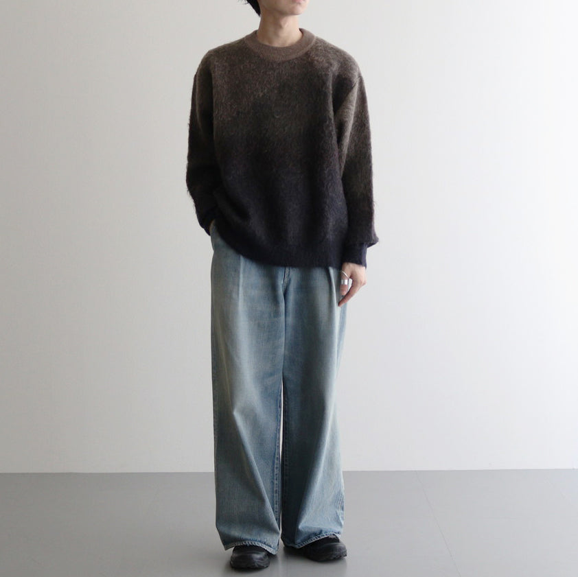 GRADATION MOHAIR KNIT LS #NAVY KHAKI GRADATION [ST.1001]