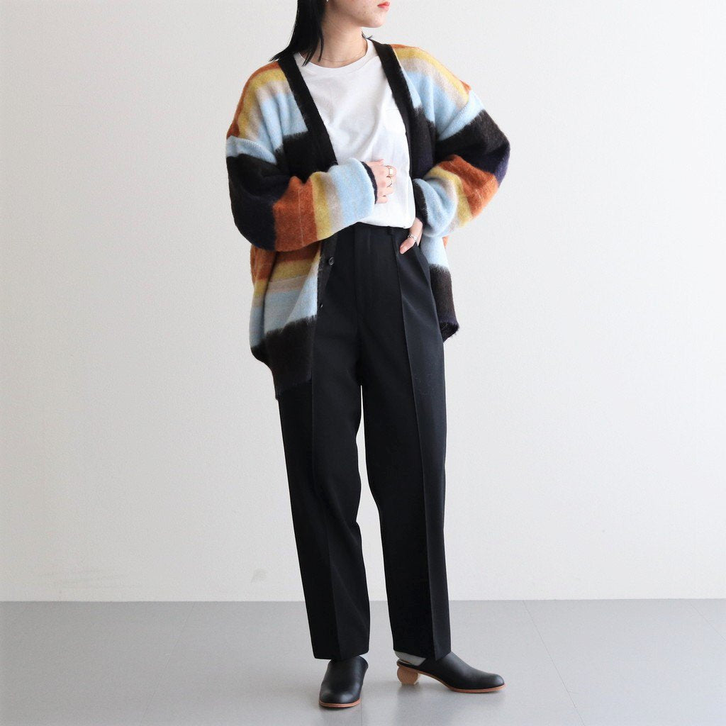COLOR COMBINATION MOHAIR CARDIGAN #MULTI STRIPES [ST.534-2] _
