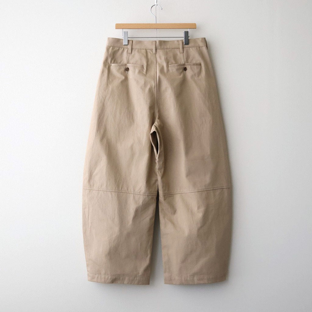 綿サージ ワイドパンツ #BEIGE [HR-P027-051]