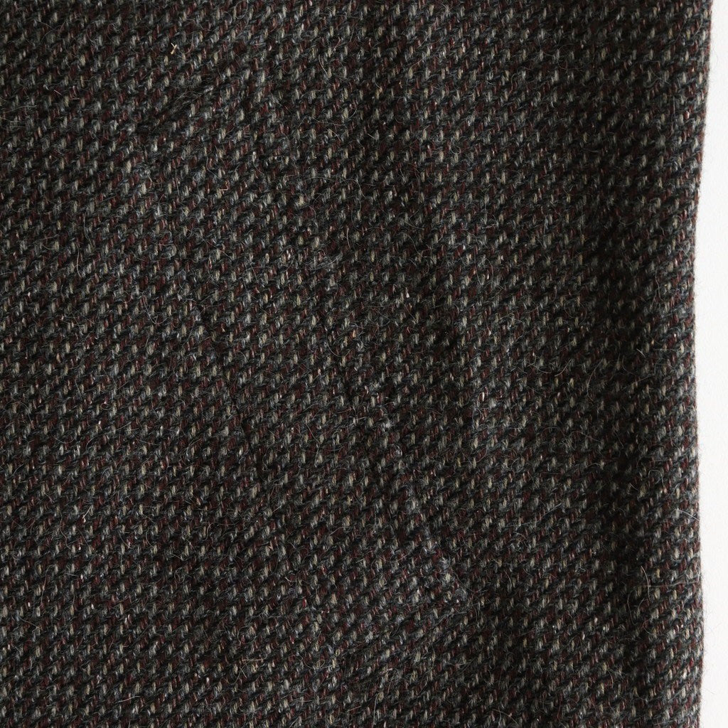 ALPACA WOOL SILK TWEED SOUTIEN COLLAR COAT #GRAY BROWN HAIRLINE [A25AC01LS]