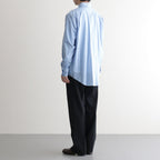COTTON SILK STRIPE SHIRT #SAX BLUE STRIPE [A26SS01CS]