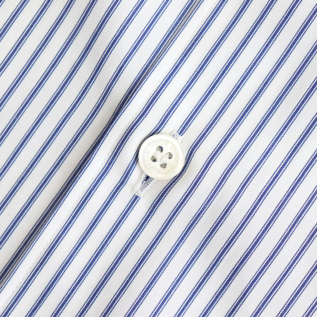 綿ストライプ S/S シャツ #WHITE×SAX [HO-B023-051]