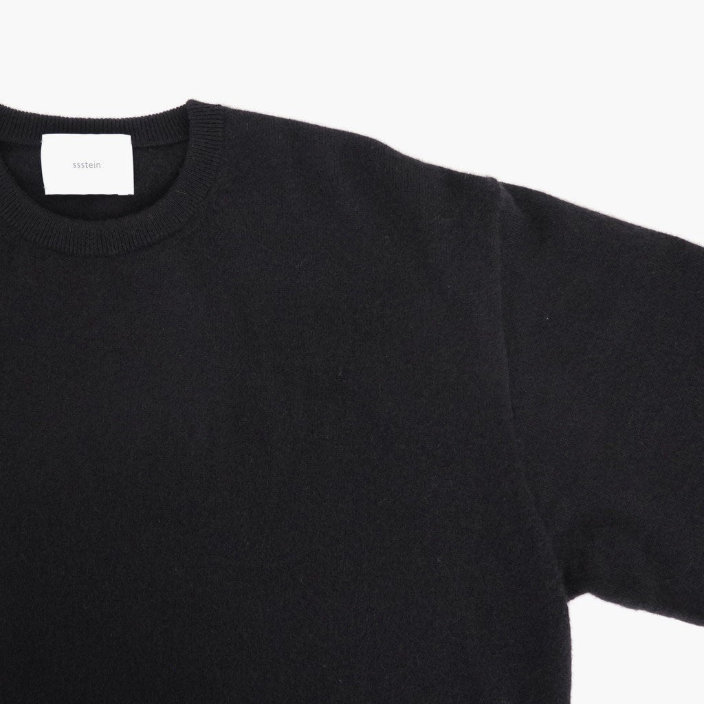 PURE CASHMERE KNIT CREW NECK LS #BLACK [ST.1628]