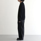 BATONER ウール梳毛片畔 ブリーチ加工 セーター #BLACK [HR-N001-051]