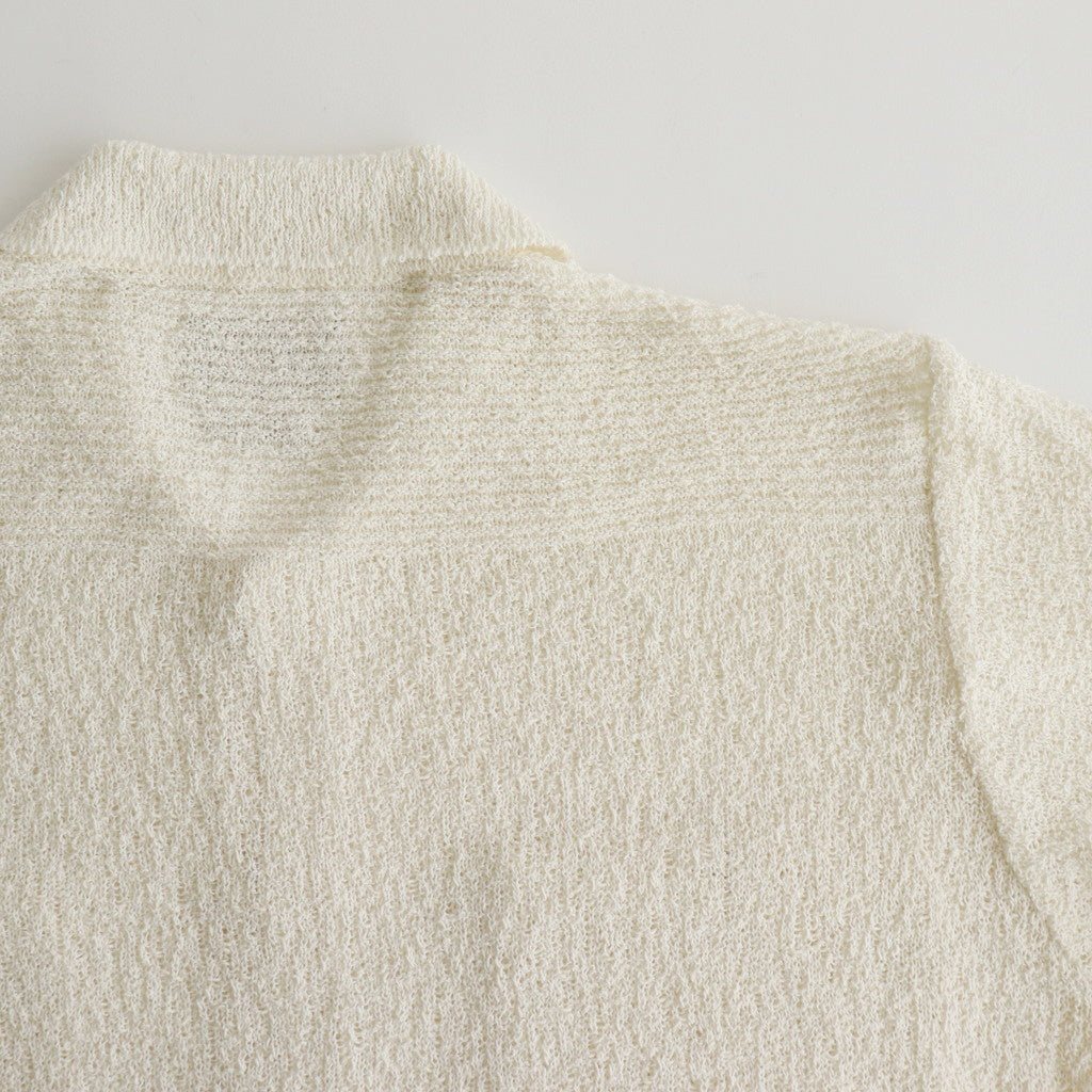 COTTON SHEER KNIT OPEN COLLAR SHIRT #OFF WHITE [YK25SS0964S]