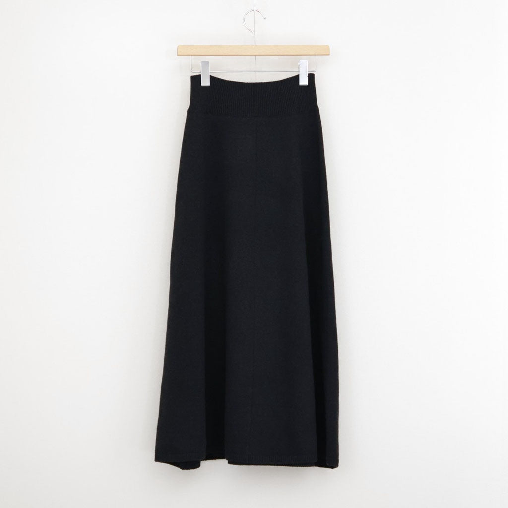 SUPER FINE WOOL KNIT SKIRT #TOP BLACK [A26AS06TJ]