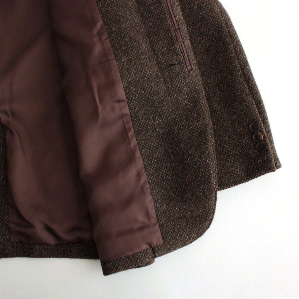 LAMA SHETLAND WOOL TWEED OVER JACKET #BROWN TWEED [A24AJ02LS