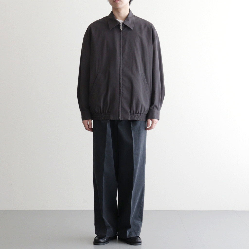 GARMENT-DYED FINX LIGHT CHINO ONE-TUCK WIDE PANTS #BLACK GARMENT-DYED FINX LIGHT CHINO ONE-TUCK WIDE PANTS #BLACK