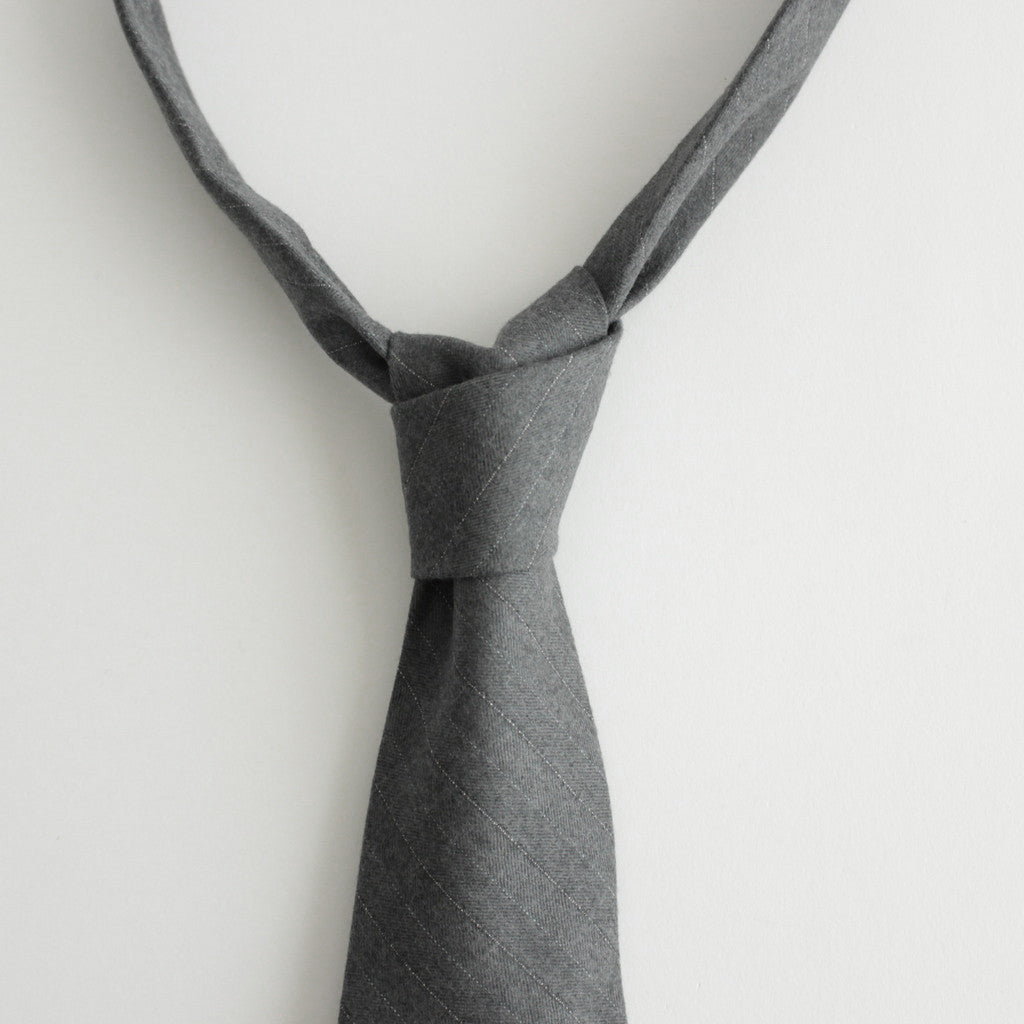 WOOL FULLING FLANNEL STRIPE TIE #TOP GRAY [A24AT06HC]
