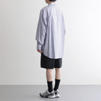 Broad Stripe L/S Oversized Regular Collar Shirt #BLUE STRIPE [GM254-50022STB]
