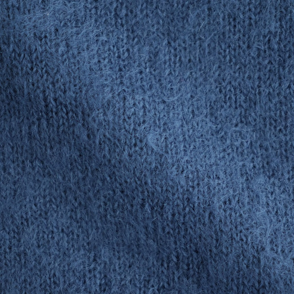BRUSHED SUPER KID MOHAIR KNIT POLO #LIGHT NAVY [A26AP01KM]