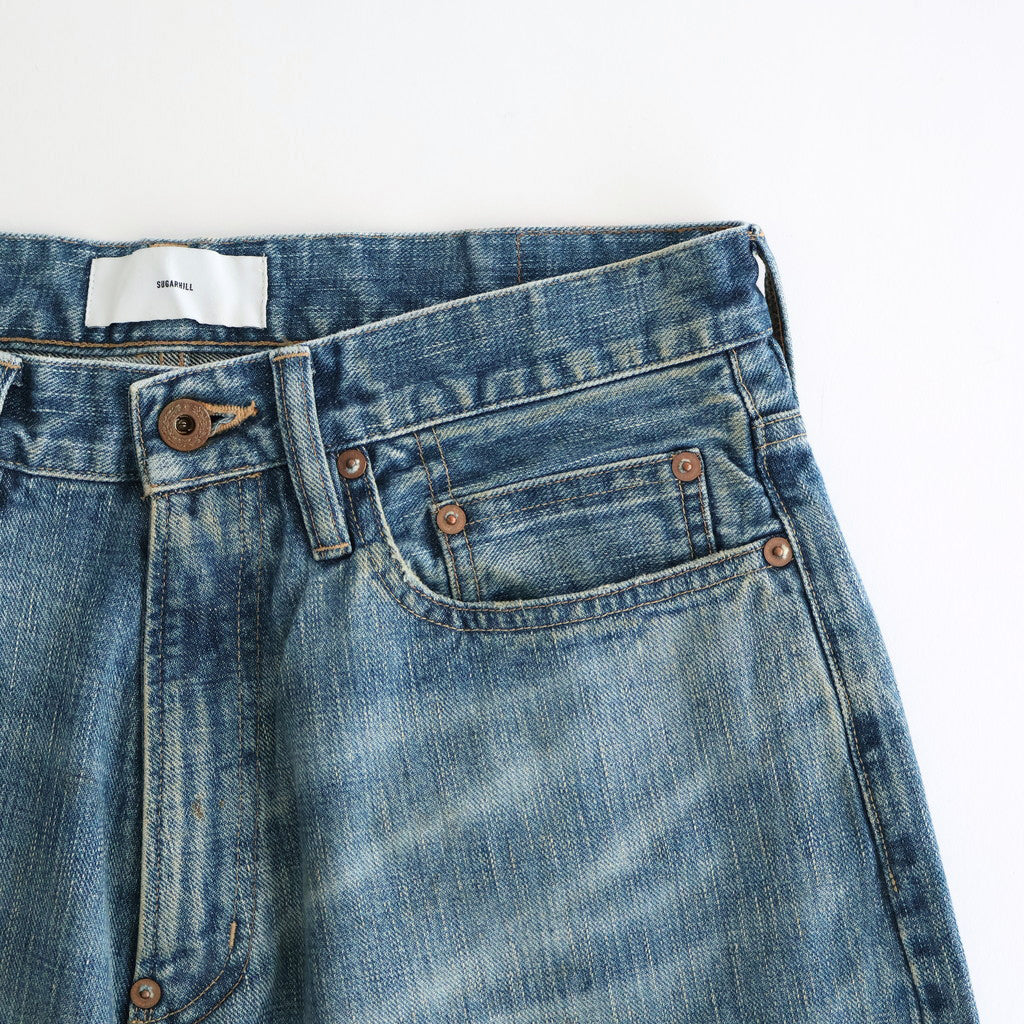 FADED MODERN DENIM PANTS WIDE CUT #FADED INDIGO [25330402]