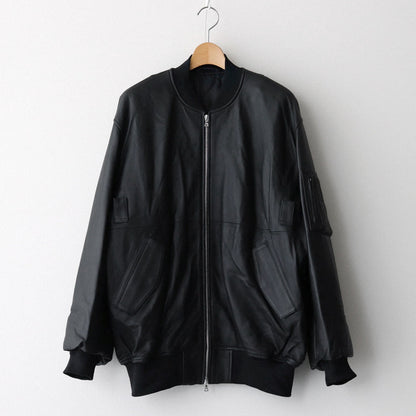 LEATHER FLIGHT JACKET #BLACK [ST.922]