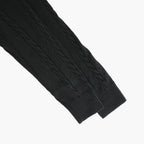Fluid Cable-Knit V-neck Sweater #Black [YK26FW01373S]