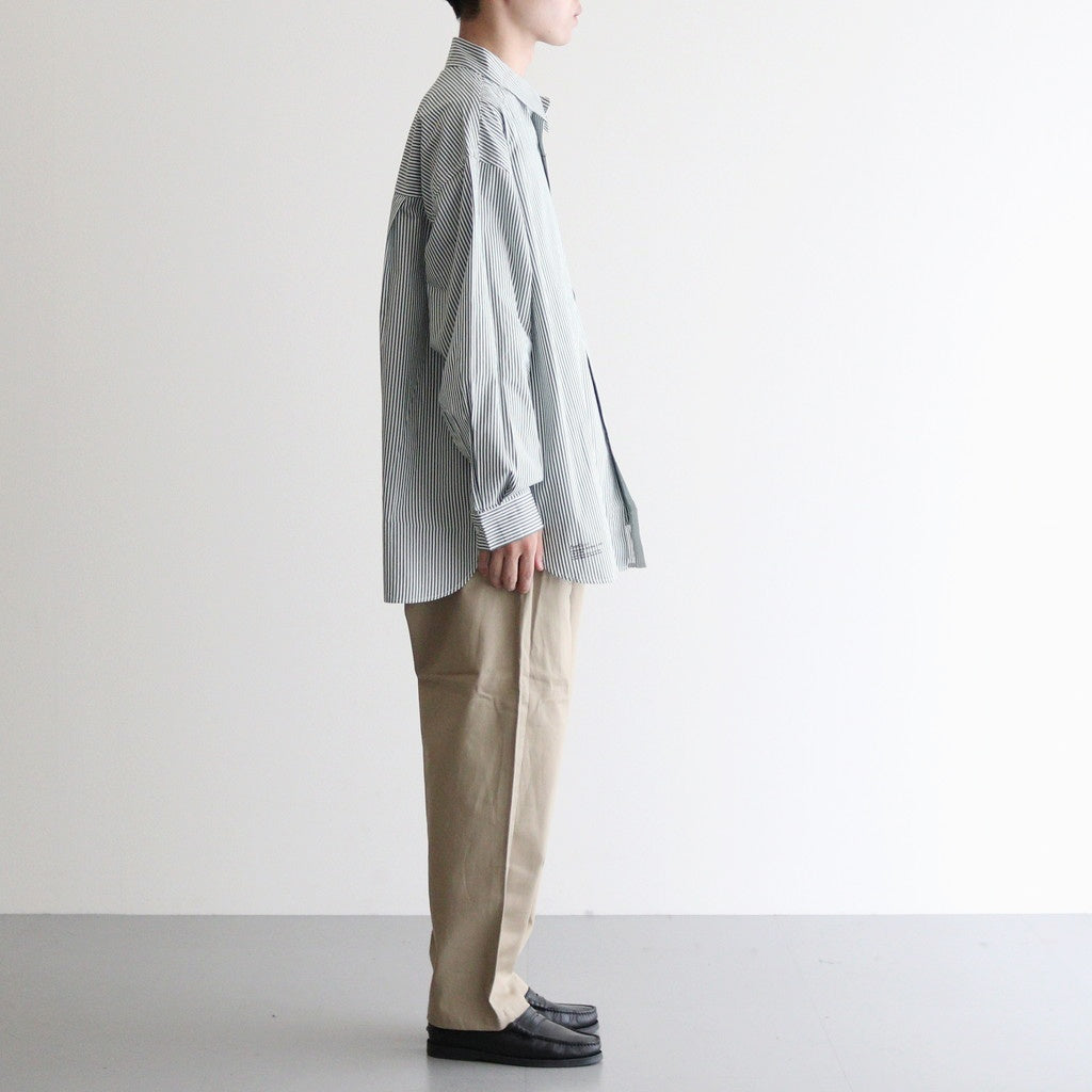 CORPORATE UNIFORM L/S SHIRT #GREEN STRIPE [FSC253-50105B]