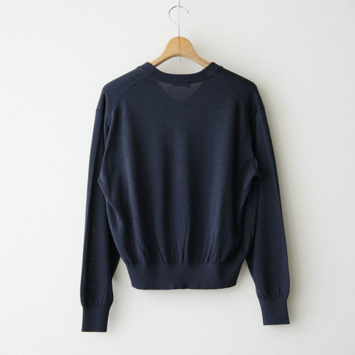SILK SUEDE KNIT V NECK PULLOVER #NAVY [KRAGLW0312]