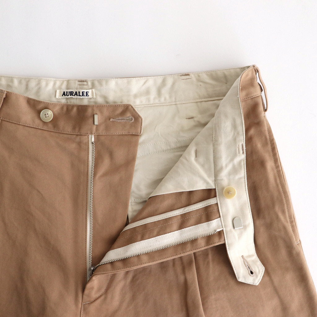 WASHED FINX CHINO ONE-TUCK PANTS #CAMEL BROWN [A25SP02FC]